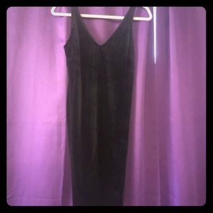 Sexy black velvet dress.